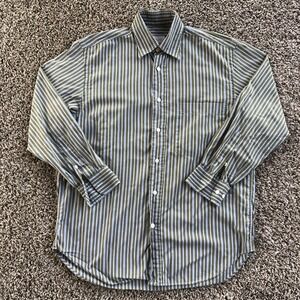 Brioni Dress Shirt Mens Size Small Striped Long Sleeve Button Down Made In Italy